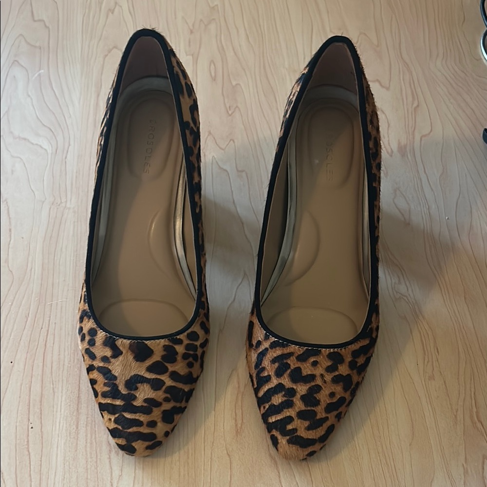 AEROSOLES Leopard Print Suede Block Heels